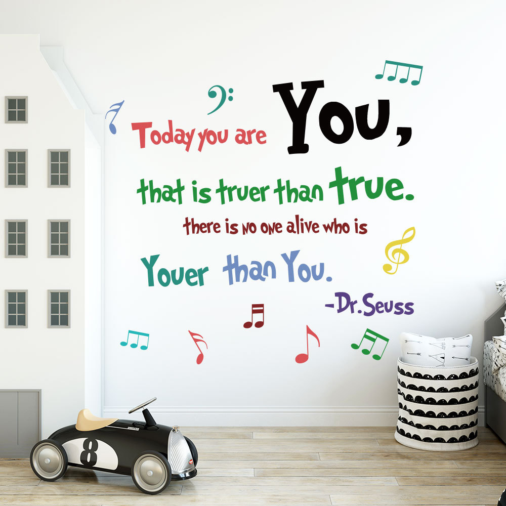 彩色 墙贴you h苏斯 英文诗 励志墙贴家批发背景墙贴儿童ds013