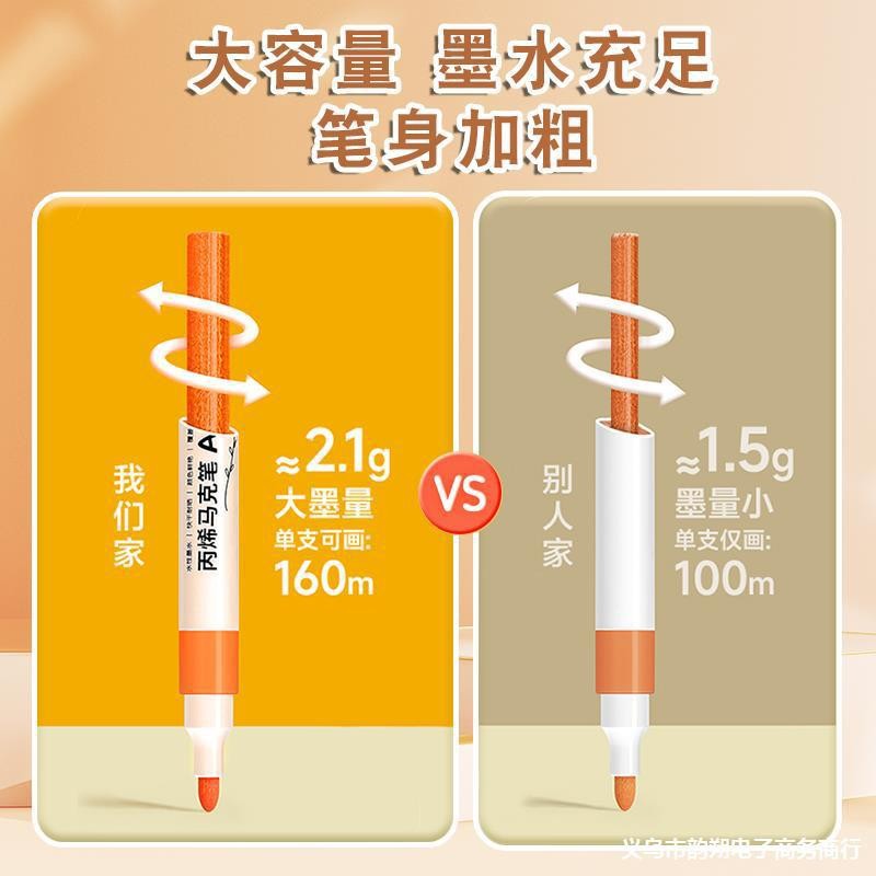 Acrylic Marker Pen Children's Student's Opaque Color Stroke Brush than Heart Refill Pen Olein Paint Water-Based Color Pencil