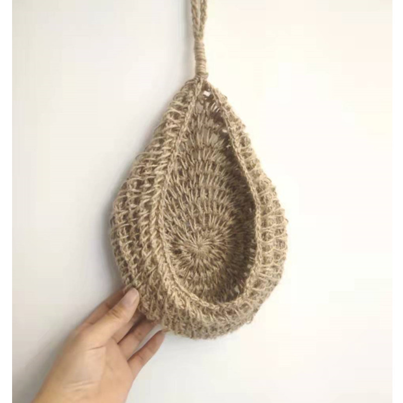 厂家麻绳钩织鸟窝挂件 水果蔬菜篮手工编织鸟巢收纳