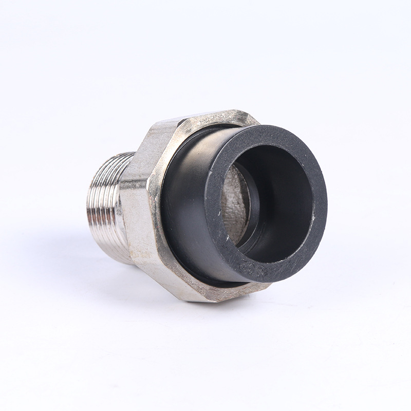 黑色pe铜外丝活接 hdpe自来水给水管配件外牙活接4分6分1寸接头