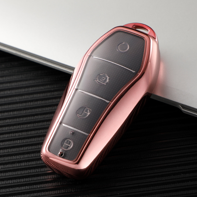 适用于比亚迪秦plusdmi钥匙套2021款元prod1秦pluse1e2真皮改装车