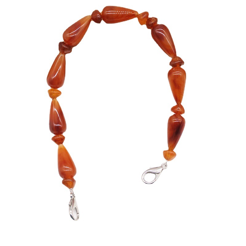 Summer New Water Drop Beads Retro Artistic Chain Bag Chain Resin Versatile Bead Chain