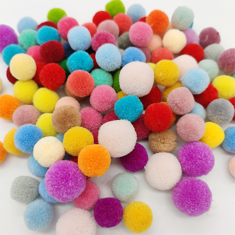 开司米修圆杨梅球毛绒球1.5cm糖果彩色毛毛球2.5cm毛线球现货批发