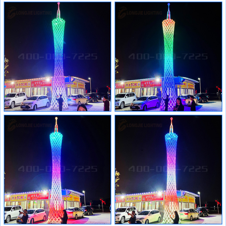 高:16米 宽:3米 全彩小蛮腰 广州塔,灯光节造型灯