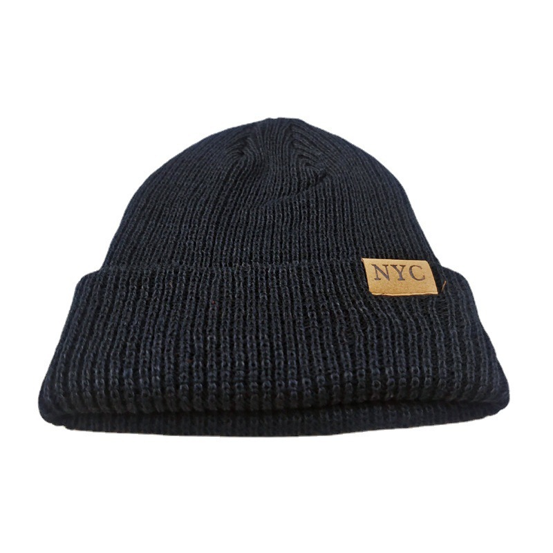 Cross-Border NYC Letter Labeling Knitted Hat Men's and Women's Autumn and Winter Outdoor Pullover Warm Hat Cold-Proof Skiing Woolen Cap