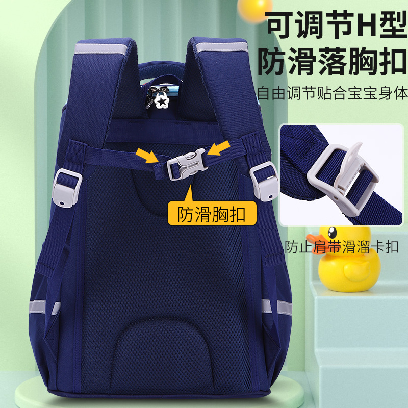 New Primary School Student Pu Leather Schoolbag 12 3456 Grade Children's Backpack Men's and Women's Cross-Border Export Factory Wholesale