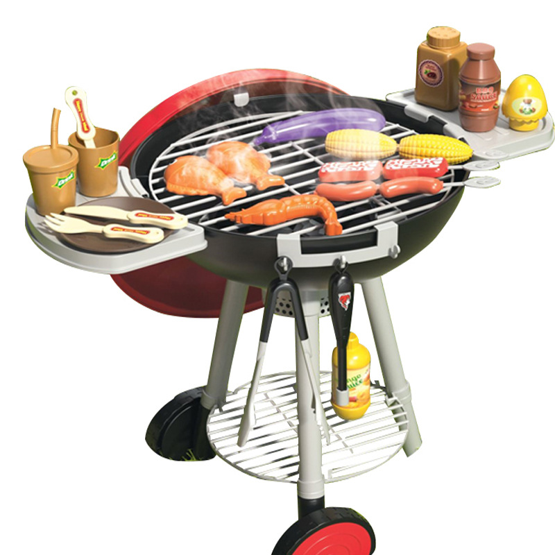 儿童益智户外冒烟烧烤架带灯光音乐食物热销产品赠送多款配件用品
