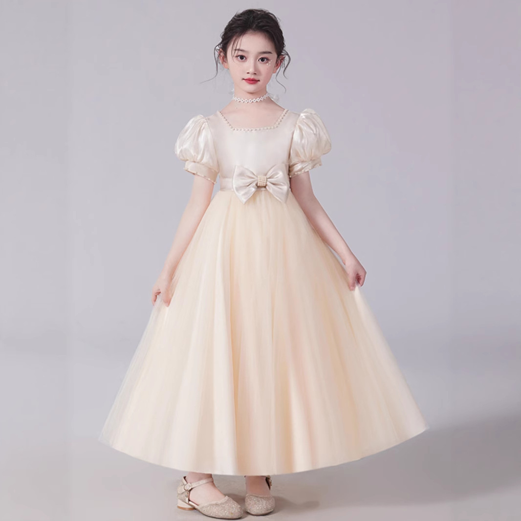 女童礼服生日公主裙花童小女孩儿童主持人钢琴演奏演出服大童