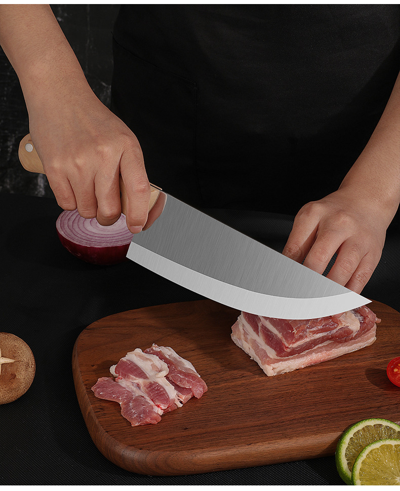 千凰切肉屠夫剥皮剔骨刀杀猪刀手工锻打商用加厚不锈钢厨用刀批发