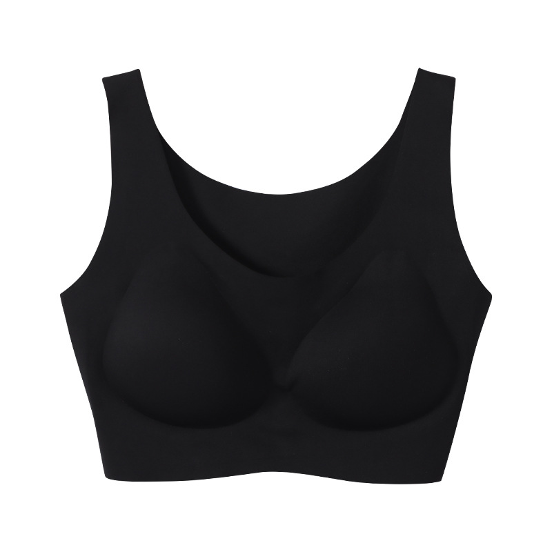 Achel Honey Seamless Vest Latex Bra Glossy One-Piece Sleep Comfortable Breathable Sports plus Size Underwear for Women