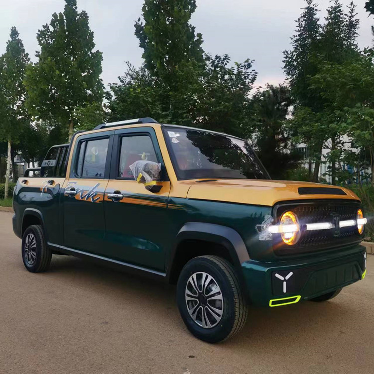 电动皮卡四轮车双排家用新能源代步坦途油电两用小拉货汽车-阿里巴巴