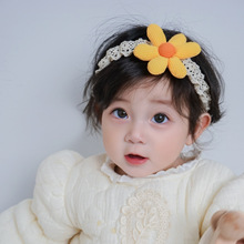 INS韩风可爱花朵蕾丝花边婴儿发带 新生儿护囟门发带宝宝装饰发饰