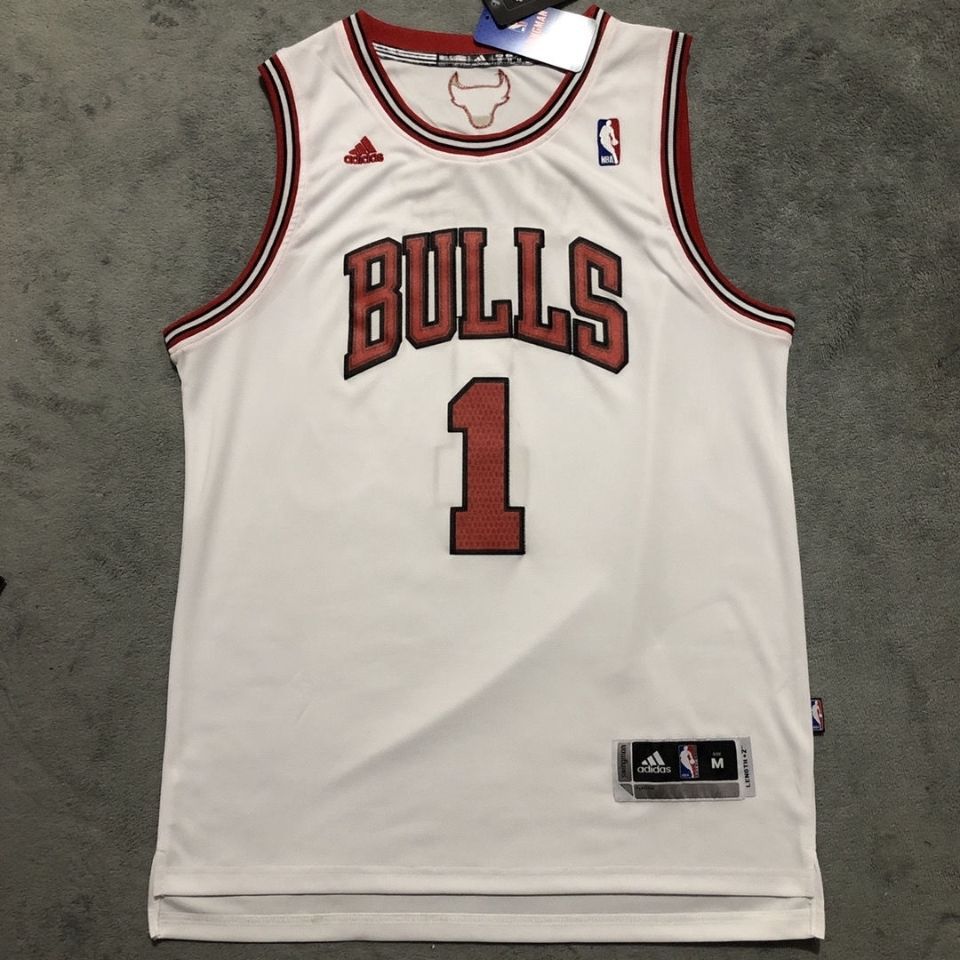 罗斯球服1号公牛队复古篮球服男女上衣训练运动圆领刺绣潮流玉环