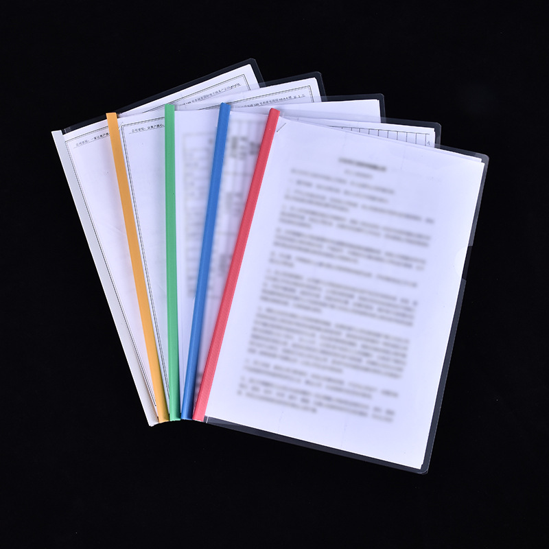 厂家彩色抽杆文件夹 a4加厚塑料文具夹批发 学生拉杆夹商务资料夹