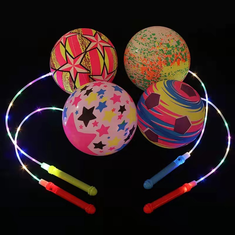 发光健身甩甩球手提发光波波球弹力球摆地摊夜市闪光儿童玩具批发
