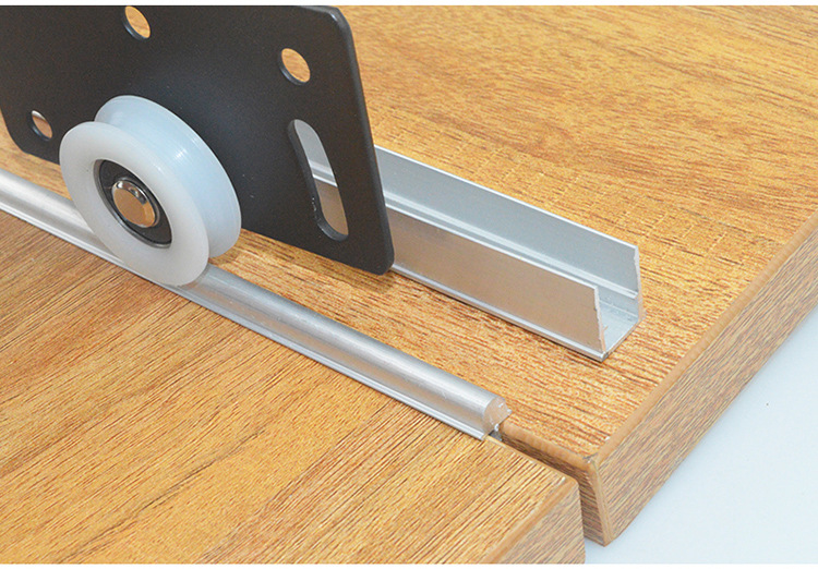 加厚衣柜门移门轨道 趟门滑轨橱柜衣柜实木门推拉滑槽 丁字轨直销
