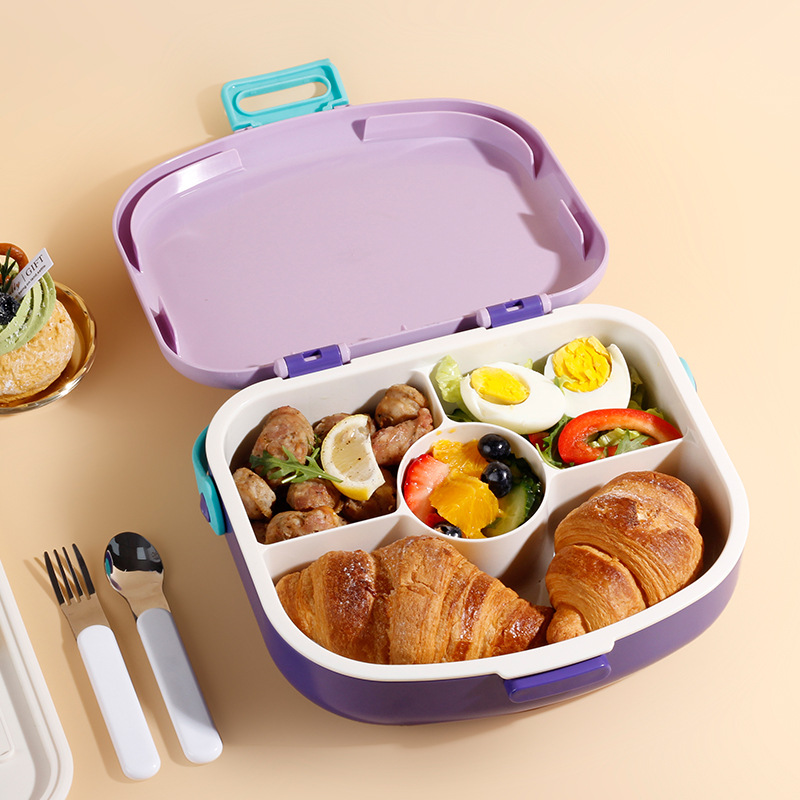 Cross-Border Sealed Partitioned Student Lunch Box Children's Bento Box Work Portable Lunch Box Amazon Lunch Box