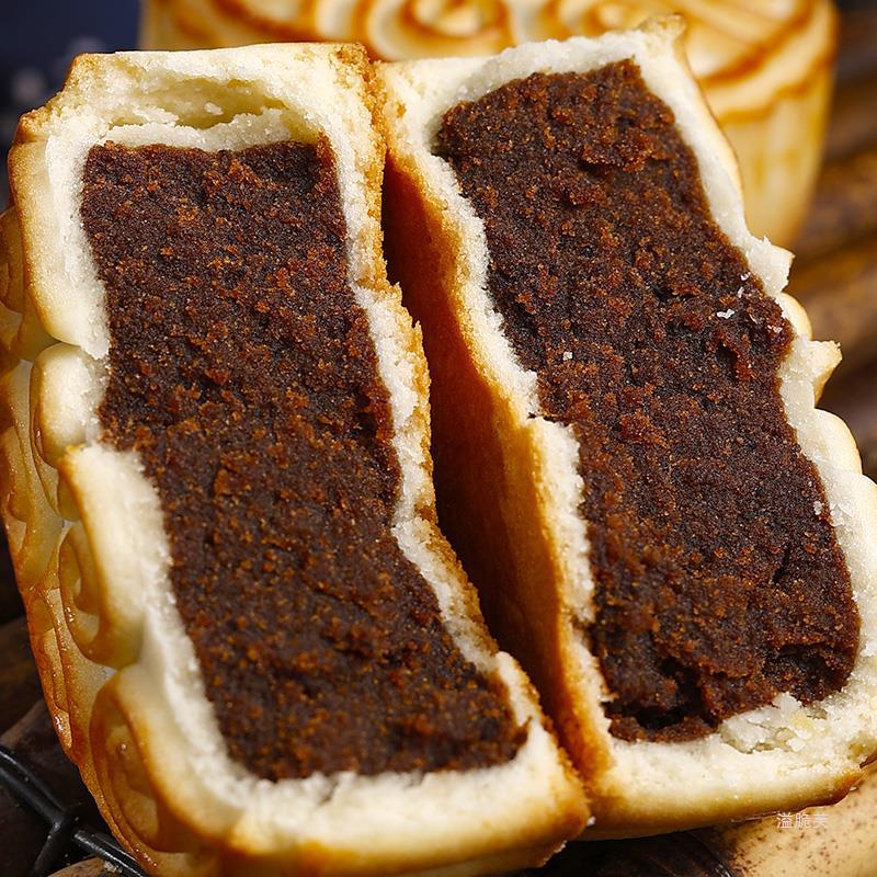 枣泥月饼广式老式五仁月饼旗舰店传统点心糕点中秋节送礼礼盒
