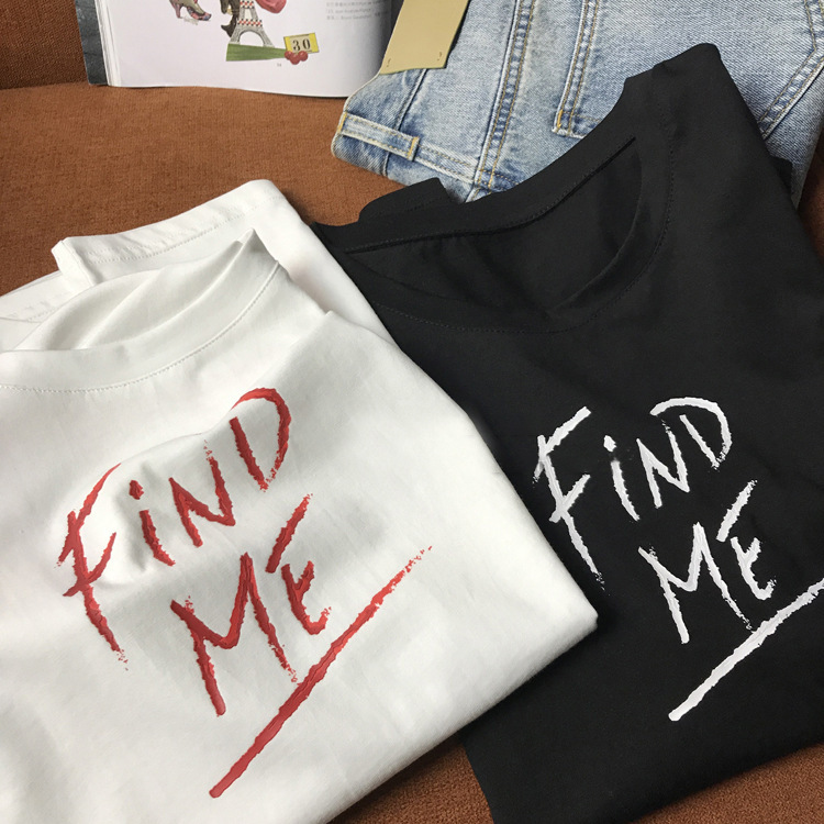 Oh, My God! Treasure Factory Recommended! Very Trendy and Very Stylish ~ Loose Handwritten Letter T-shirt for Women Spring and Summer