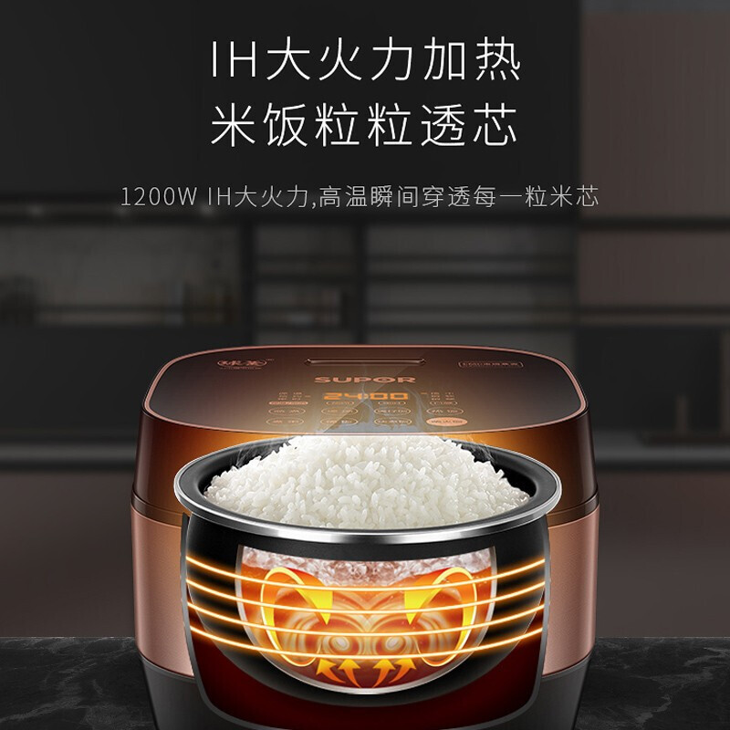 Supor Rice Cooker Intelligent Reservation IH Electromagnetic Heating Sf50hc32-120 One Piece Dropshipping
