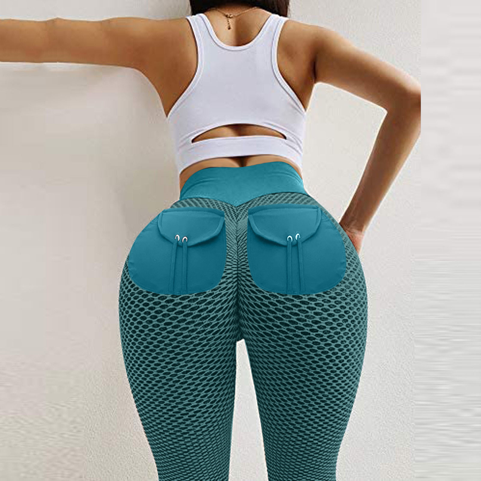 欧美网红风蜜桃臀健美瑜伽裤高腰美臀运动紧身裤提臀无缝健身裤女