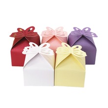 结婚用品欧式镂空蝴蝶盒 喜糖包装纸盒 双面珠光纸糖果回礼袋批发