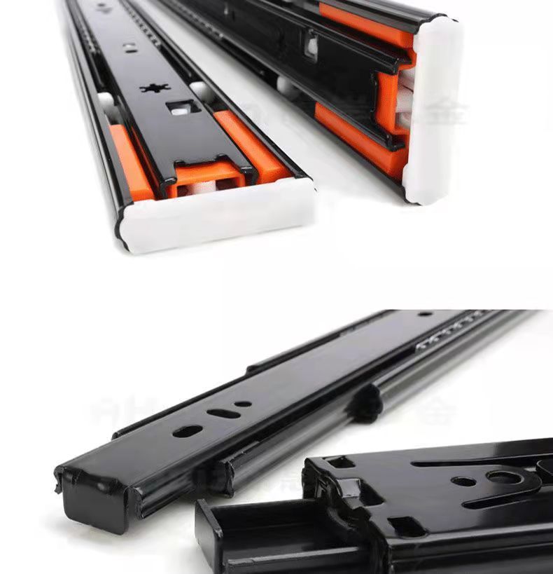 东泰dtc抽屉滑轨三节轨加厚橱柜缓冲阻尼静音反弹三节走珠轨五金