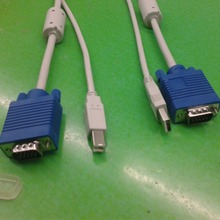 厂家加工KVM线 三并线 PS2接口 KVM切换器线 VGA+USB切换器线