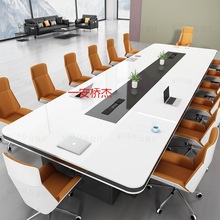 JK烤漆会议桌长桌简约现代会议室办公桌椅组合培训接待洽谈桌工作