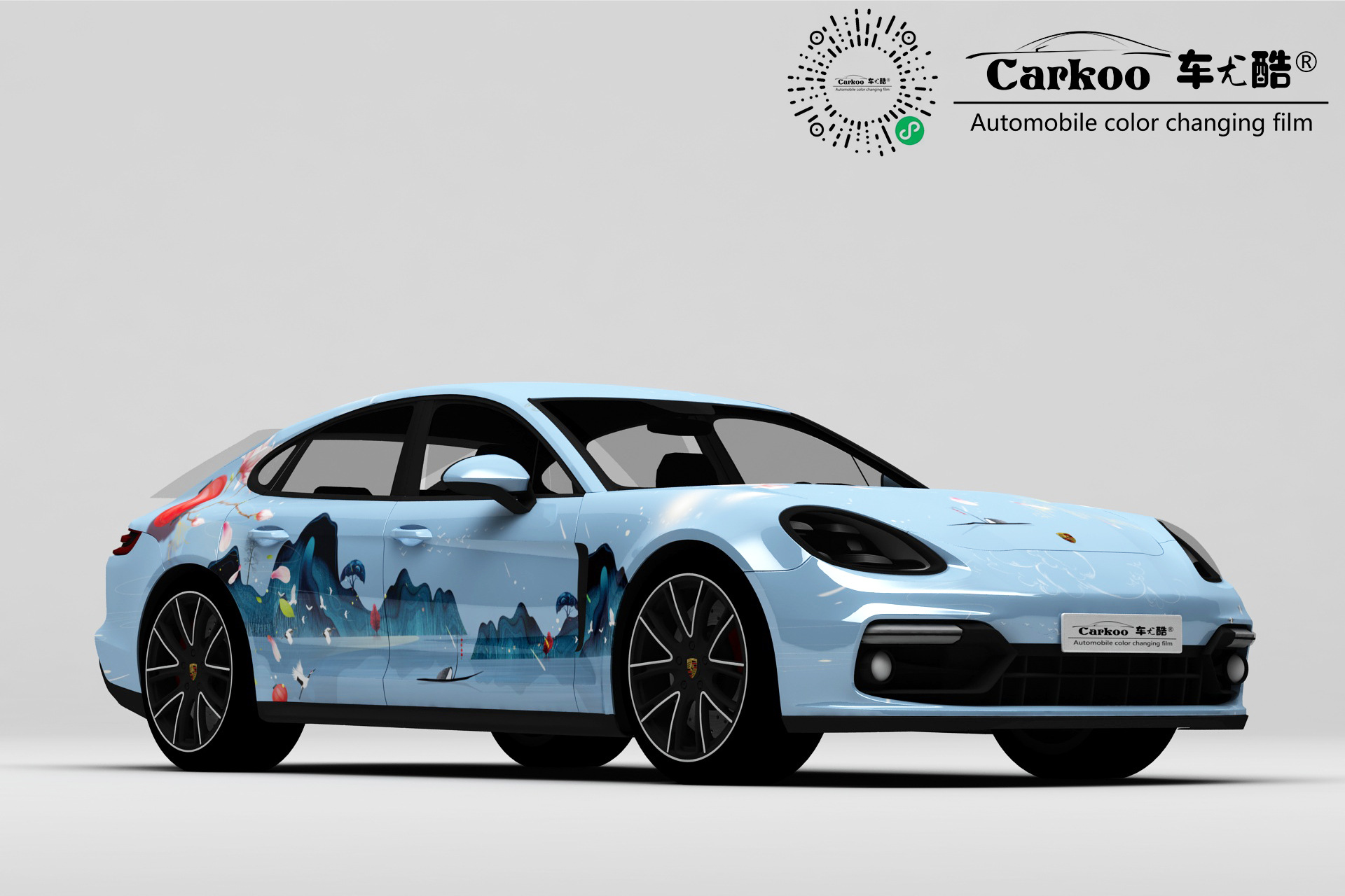 贴膜改色电光金属整车车衣膜贴纸车顶膜汽车三层高亮光面全车身改色