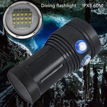 新款潜水手电筒红蓝光摄像手电筒充电15L2水下拍摄补光灯 UV