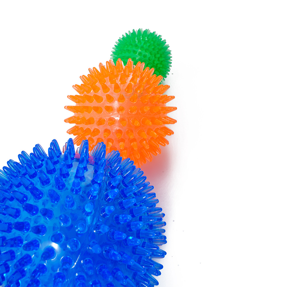 跨境新款宠物用品狗狗玩具 tpr耐咬玩具刺刺球啃咬发声玩具批发