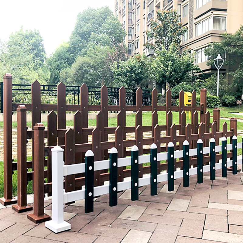 防腐木pvc塑钢草坪隔离防护栏围墙花园小区庭院仿木栅栏围栏-阿里巴巴