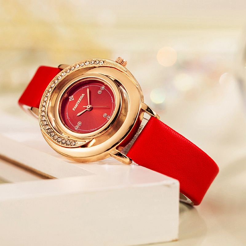 2024 Pinduoduo Trendy New Belt round Small Dial Simple Scale Women's Watch One-Piece Delivery