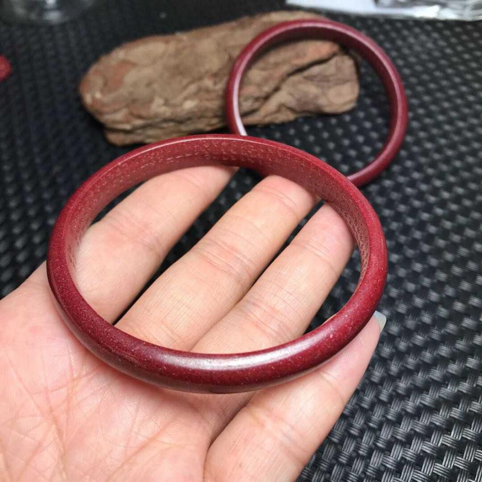 天然原矿朱砂内心经手镯 帝王紫砂 招财辟邪做工精细