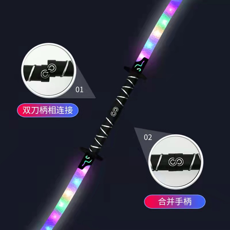 Flash Knife Laser Sword Colorful Samurai Sword Toy with Sheath Stall Wholesale Night Market Toy