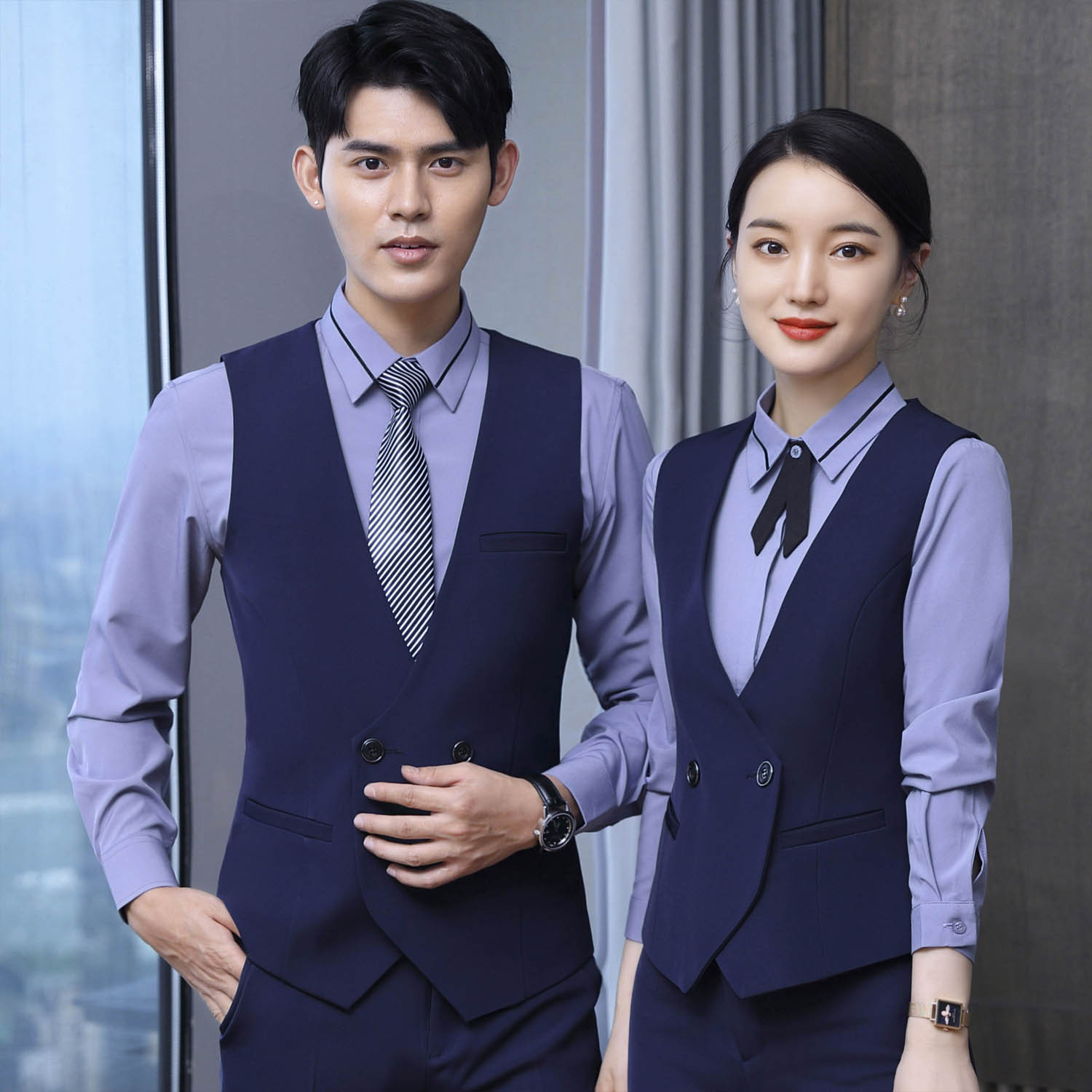 0成交0套酒店工作服女职业套装ktv酒吧服务员短袖餐饮高档前台收银员