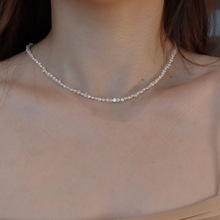 极细小珍珠项链尺寸天然巴小粒不规则细锁骨链小众设计感一件