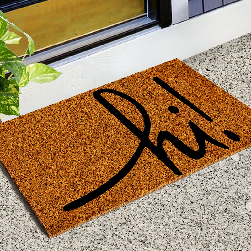 Cross-Border Imitation Coconut Palm Door Mat Entrance Mat Doorway Entrance Wire Ring Foot Mat Sanitary Stain-Resistant Earth Removing Pvc Floor Mat