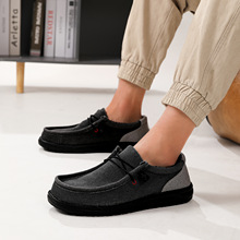 跨境新款潮流帆布鞋男女一脚蹬布鞋老北京帆布鞋宽版Ebay布鞋代发