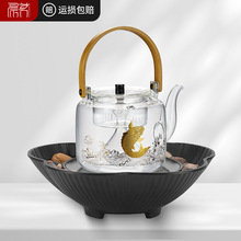 中式围炉煮茶器具全套台式挂钩电陶炉煮茶壶提梁壶陶壶电热烧水壶