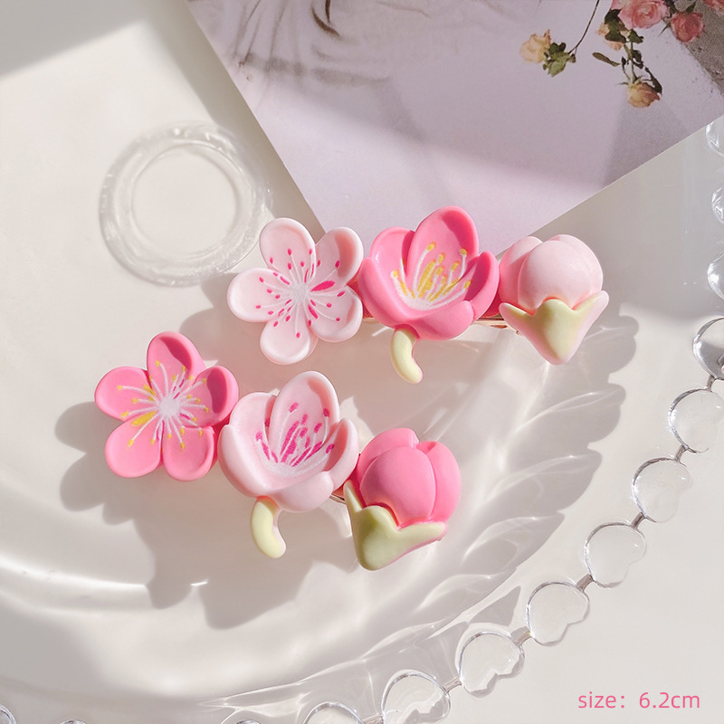 2023 New Style Pink Small Hairclip Female Children's Hairpin Fringe Clip Headdress Side Clip Duckbill Bar Shaped Hair Clip