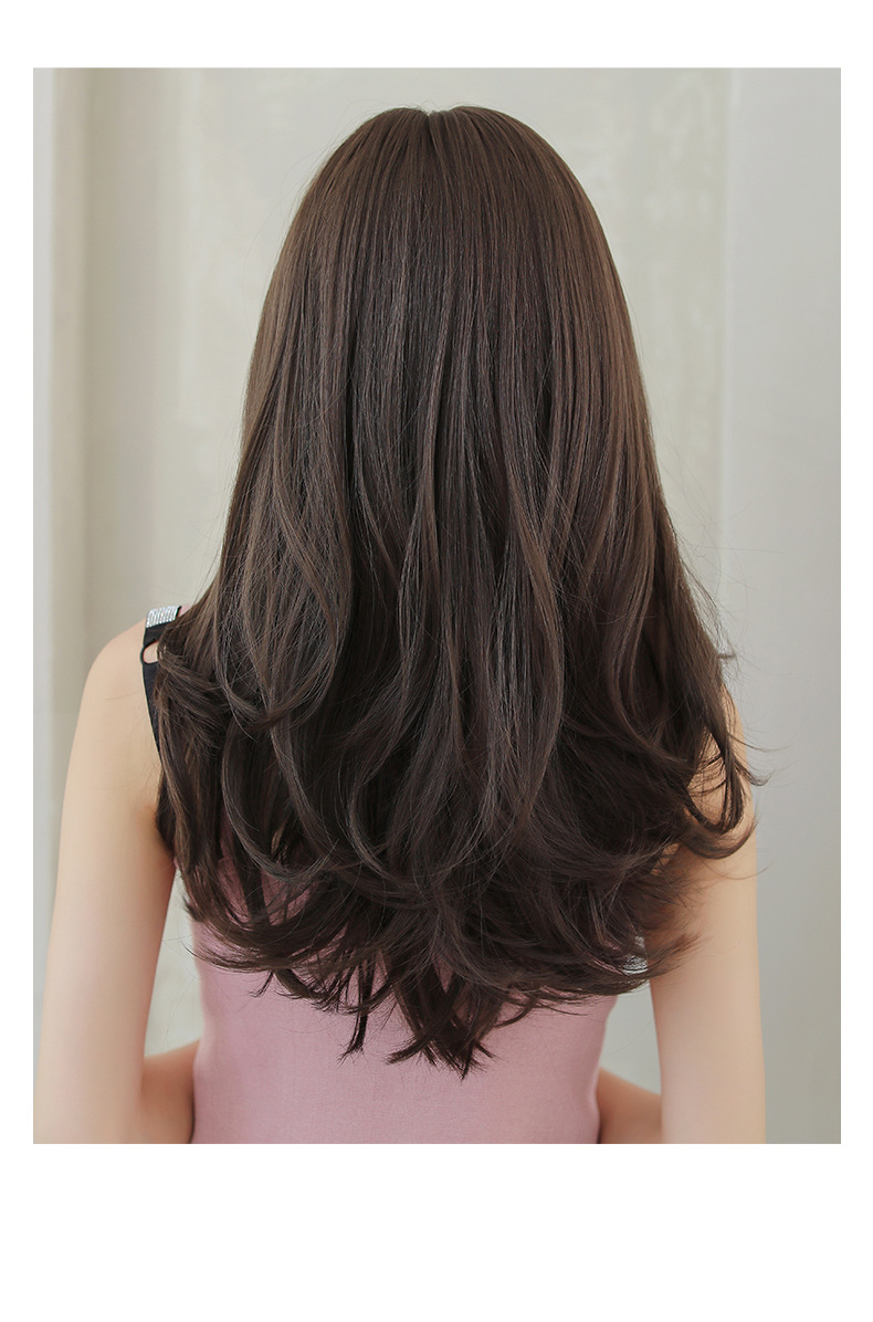 假发女长发波浪卷全头套发尾外翻流行长卷发蓬松自然整顶头套批发