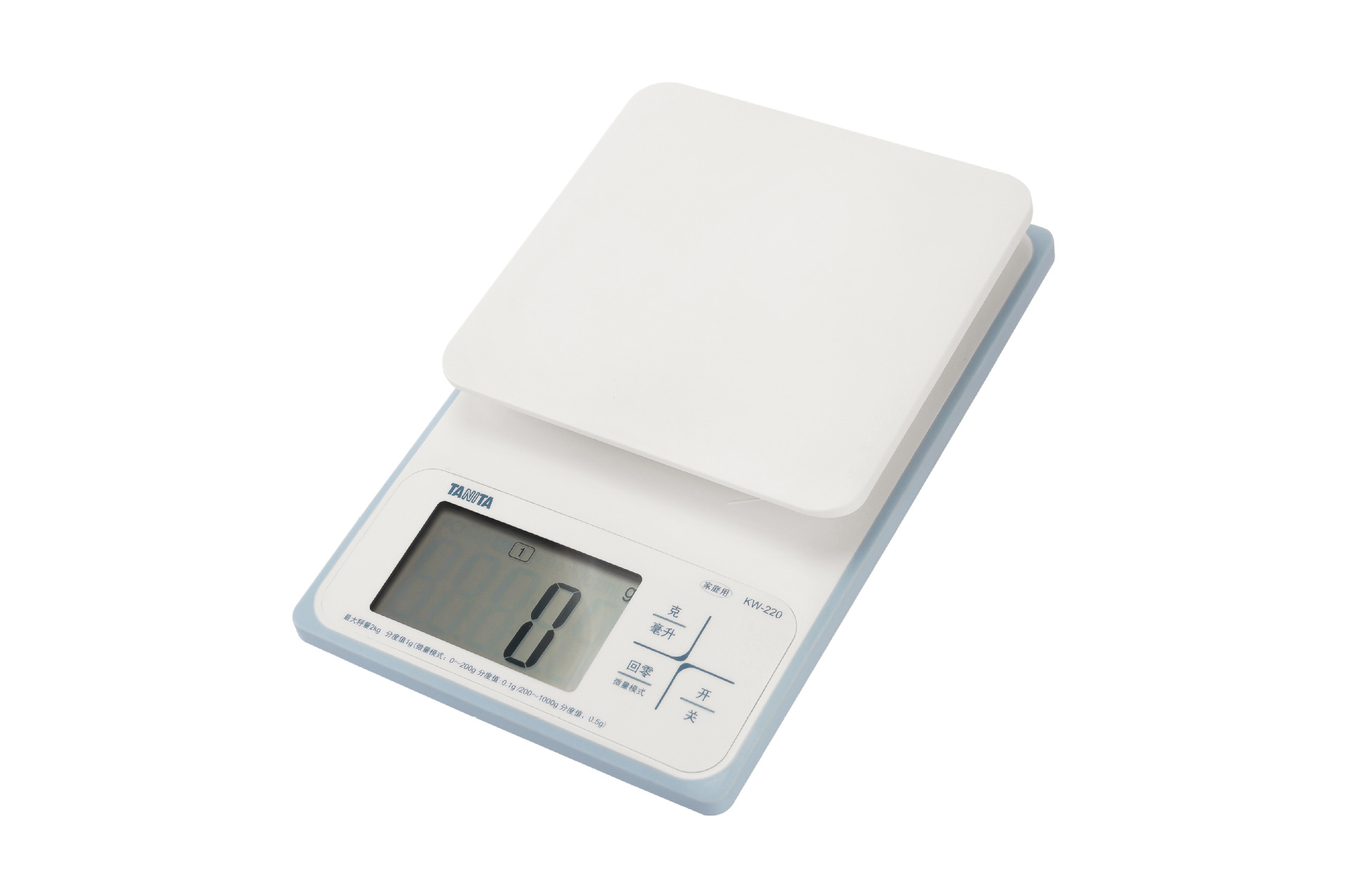 日本tanita百利达厨房秤kw-220烘焙称小型计量秤克度秤厨房克秤