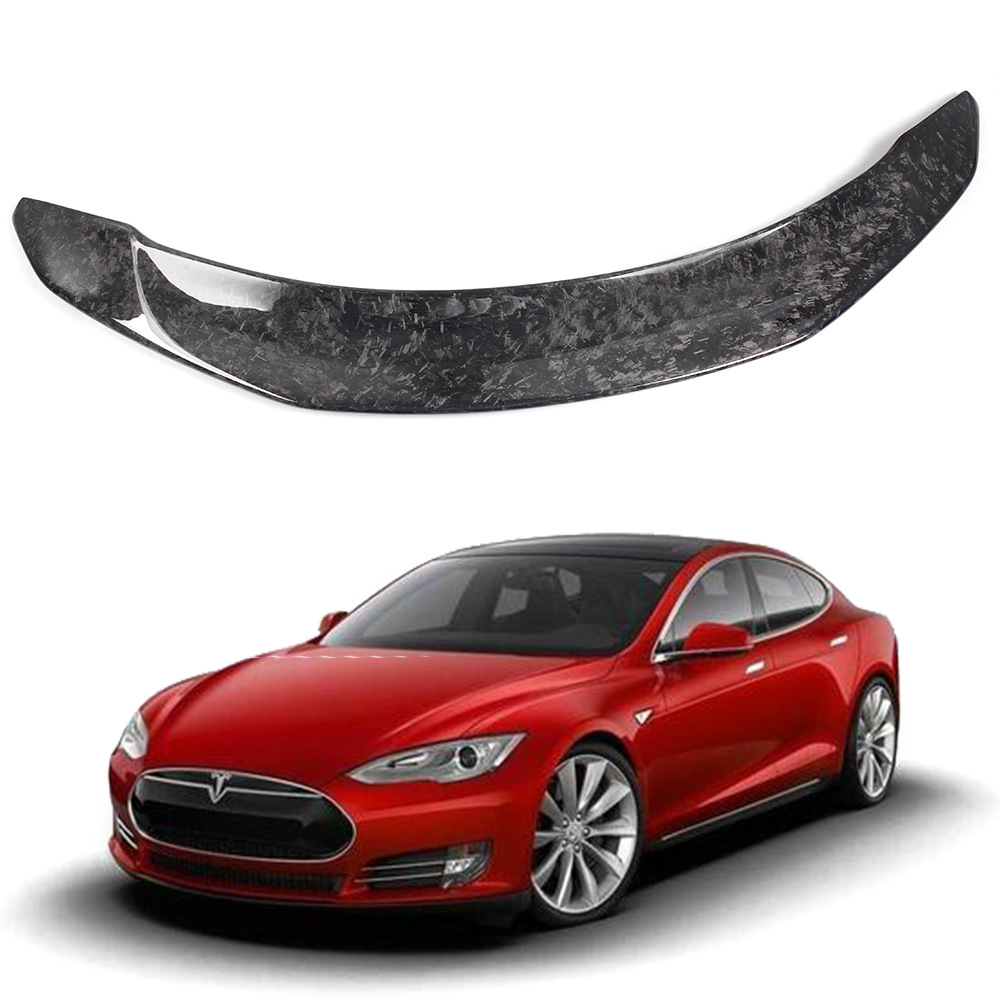 适用于特斯拉model3汽车改装v款p锻造纹碳纤维定风翼压尾翼扰流板