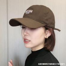 大头大脸棒球帽子女款2023新款秋冬季软顶咖啡色显脸小鸭舌帽男款