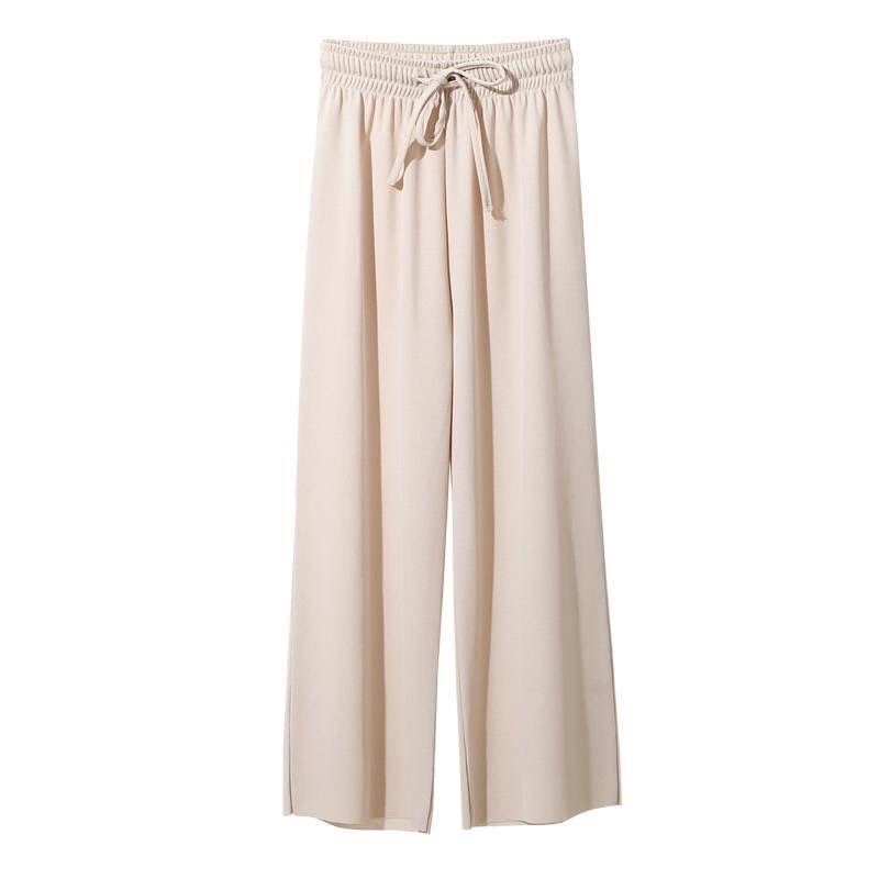 Ice Silk Wide-Leg Pants Women's Summer Thin High Waist Loose Drooping Slimming and Straight Casual Pants for Women Mop Trousers Spring Women Clothes