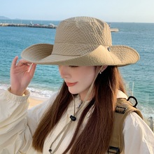 韩版夏季女防紫外线渔夫帽可折叠大檐遮阳帽户外太阳帽出游登山帽