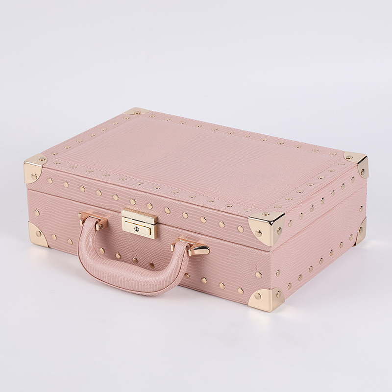 Double-Layer Jewelry Box Ornament Finishing PU Leather Gift Ring Packing Box Earrings Necklace Jewelry Storage Box