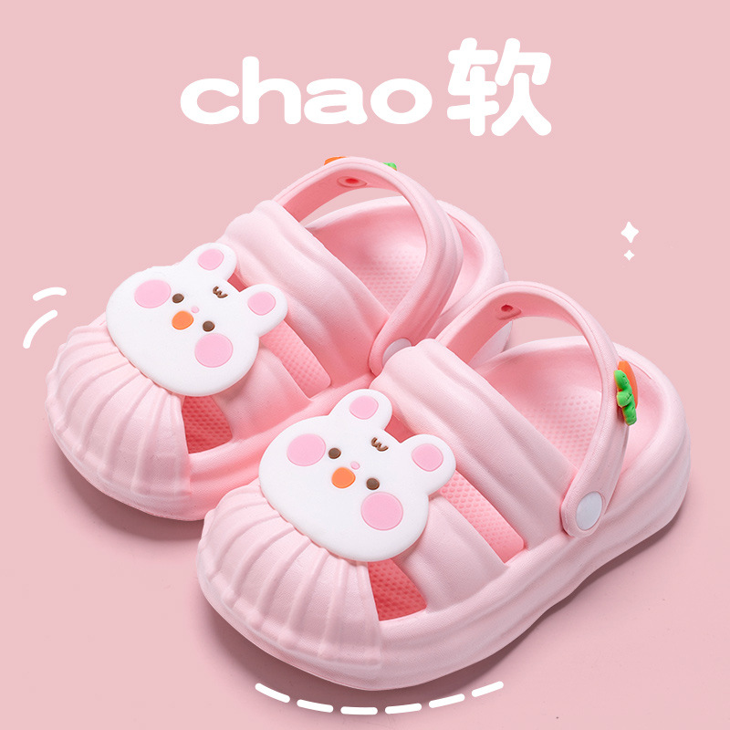 [Spot Delivery] 2023 New Girls' Sandals Soft, Comfortable and Cute Cartoon Two-Way Boys' Sandals